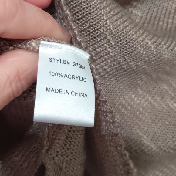 Light Brown Acrylic Transitional Fall Sweater Size M - Picture 6 of 8